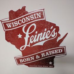 Leinie’s Wisconsin Shaped Beer Bar Ad Man Cave Sign