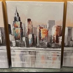 New York City Pictures on Canvas 3 Pack. Ready To Hang
