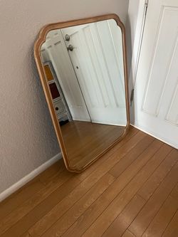 Mirror wood edges - 30 Inches wide / 40 inches high - modern mirror