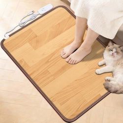 Heated Floor Mat Foot Warmer 18.5x26.4" – 10 Heat Settings + Timer