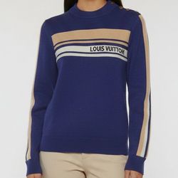 Louis Vuitton Women's Intarsia Signature Crewneck Sweater Cashmere