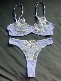 Lavender Floral Lingerie Set