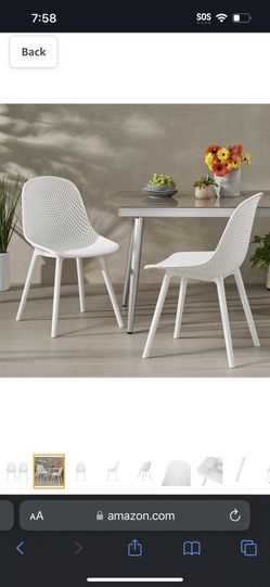 Christopher Knight Home 312459 Darleen Outdoor Dining Chair (Set of 2), White