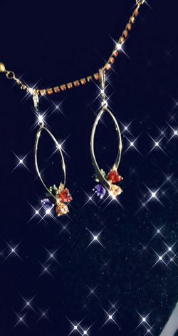 Earrings with sirconia stone, Gold plate