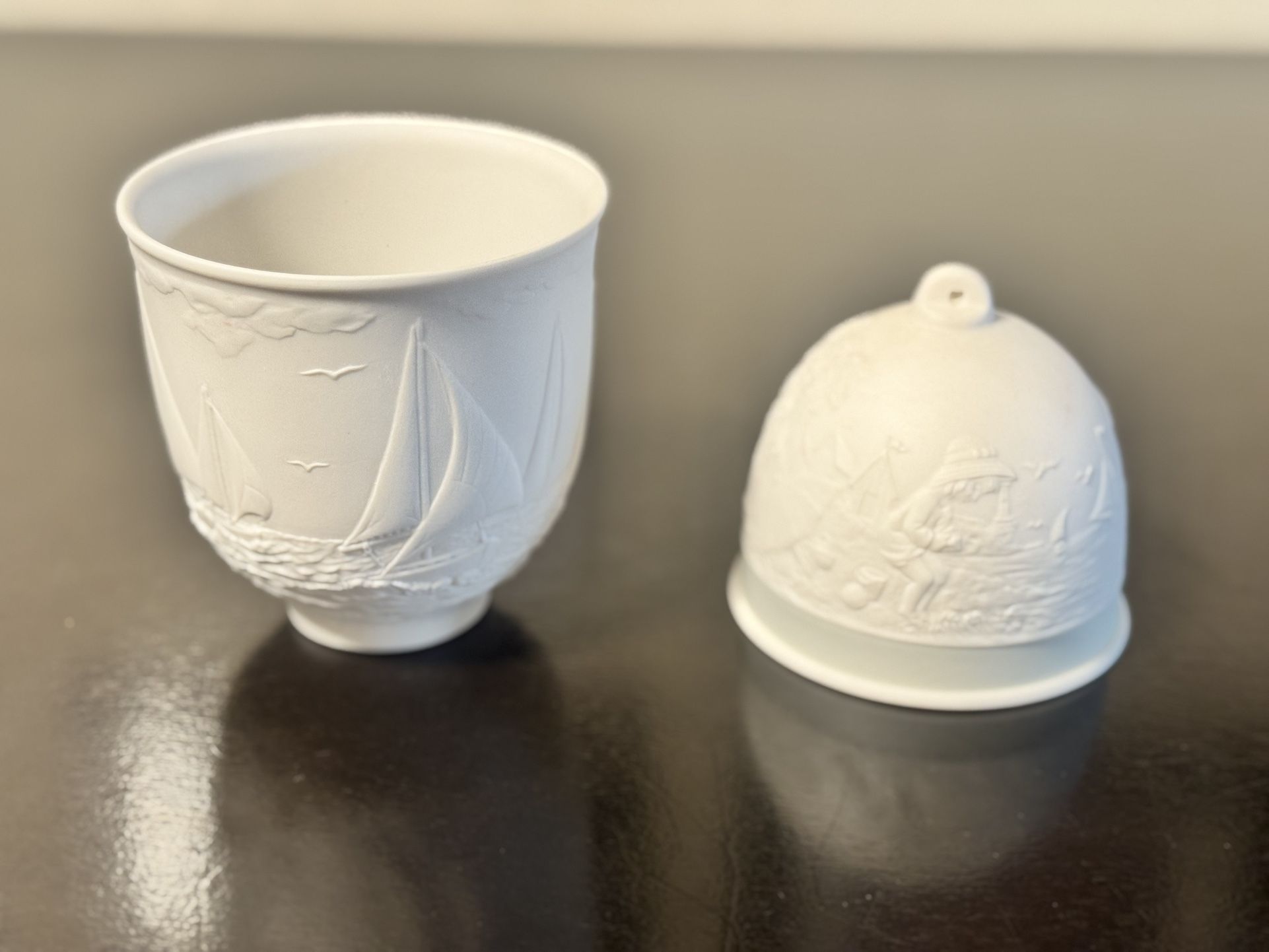 Lladró Collectors Society "Sailing The Seas" candle holder +Summer Bell ornament