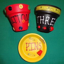 Cute Sewing Themed Planters
