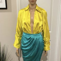 Limon Teal Skirt Set