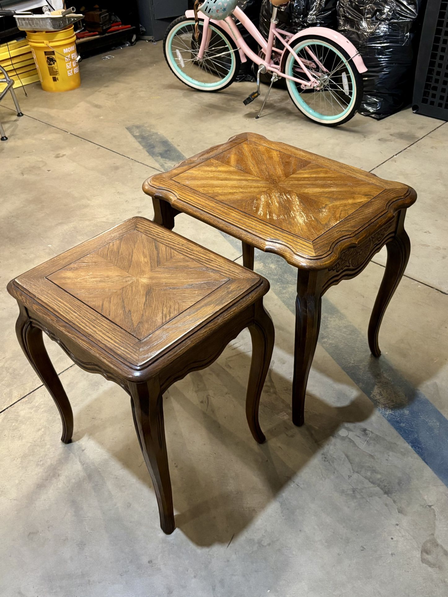 Antique nesting side tables