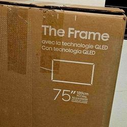New 75 Inch Frame Samsung Smart TV 4K UHD with 120 Hz refresh rate. 2025 Model with bezel. 