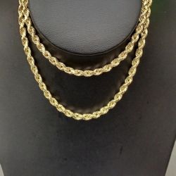 10kt Real Gold Rope Chain 24 Inches 