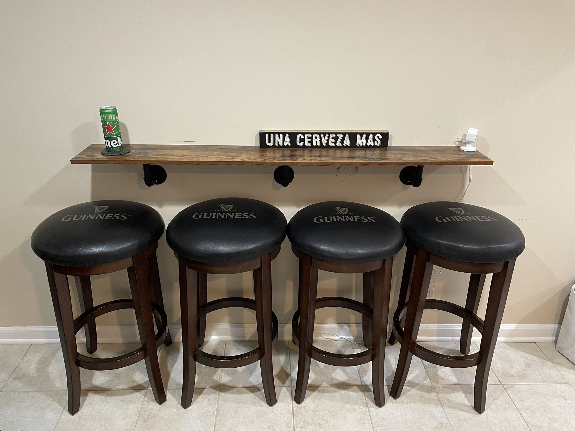 Luxury Guinness Backless Bar Stools Distressed Walnut 30