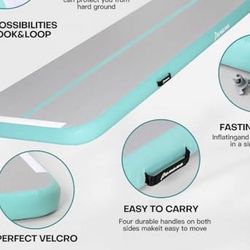 Air Mat, Inflatable Air Gymnastics Mat 10ft Tumble Mats 4 Inch Thickness Air Roller Gymnastics Barrel Back Handspring Trainer/Yoga/Training/Cheerleadi