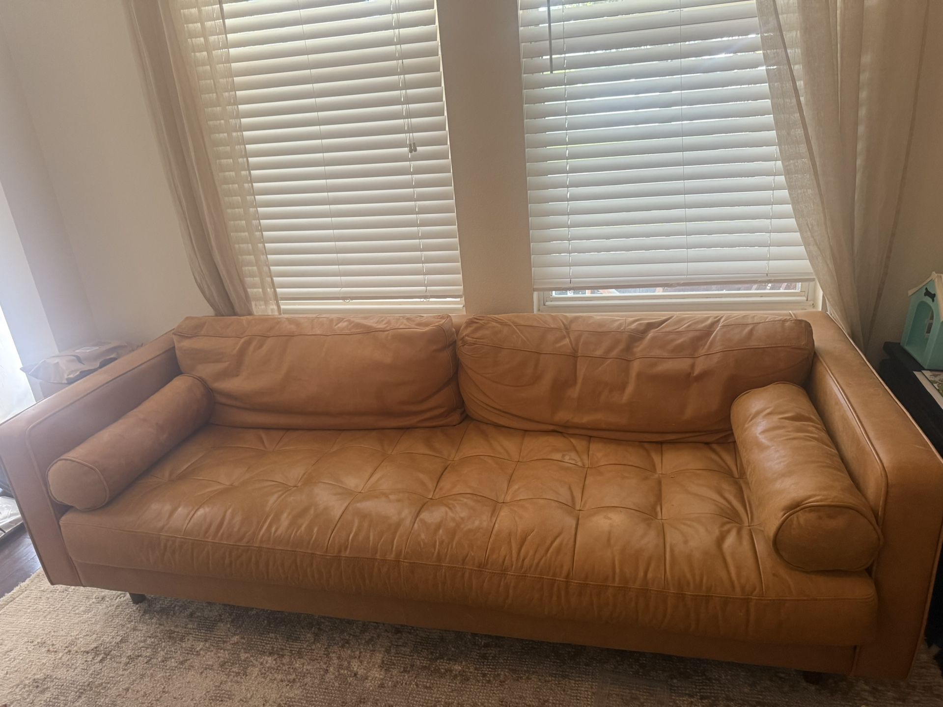 Sven  Mid-Century Italian Leather Couch From West Elm
