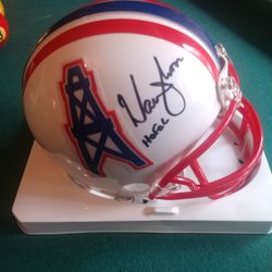 Autographed Pro Football HOFer Warren Moon Mini Helmet
