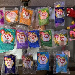 Full Set (With 7 extras)Beanie Babies McDonalds Teenie Beanie Babies in unopened bags