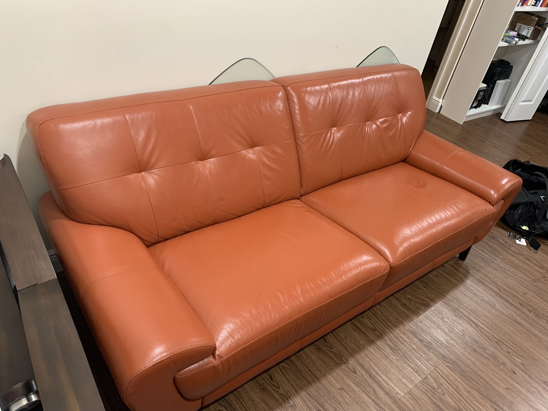 Red Leather Couch Sofa