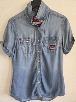 Womens Superdry Denim Button Up Size S