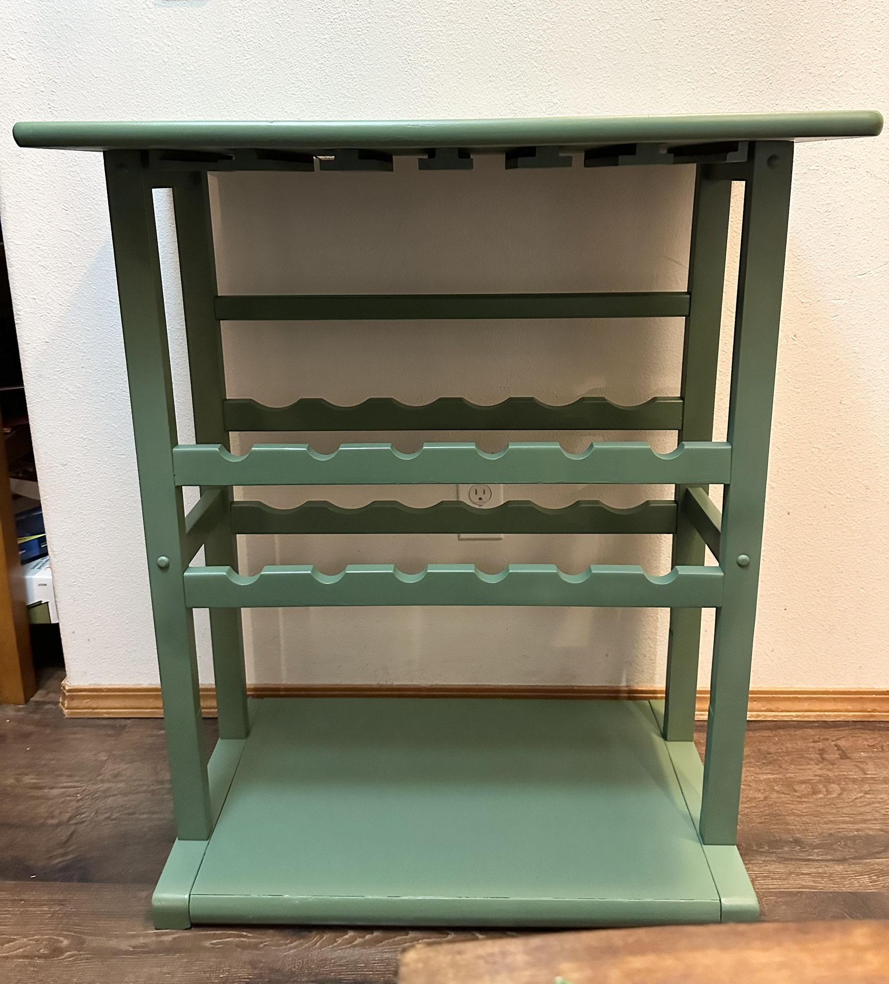 Solid Wood Wine Rack With Wine Glass Holders And Fire Up To 12 Bottles