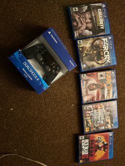Ps 4 controller and 5 games