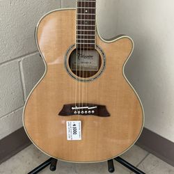 TAKAMINE TSP138C THINLINE ACOUSTIC-ELECTRIC GUITAR WITH CASE.