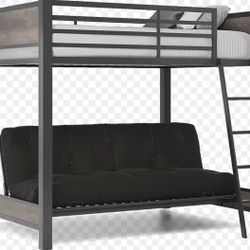 Colefax Avenue Gray Twin/Futon Loft/Bunk Bed - Like New