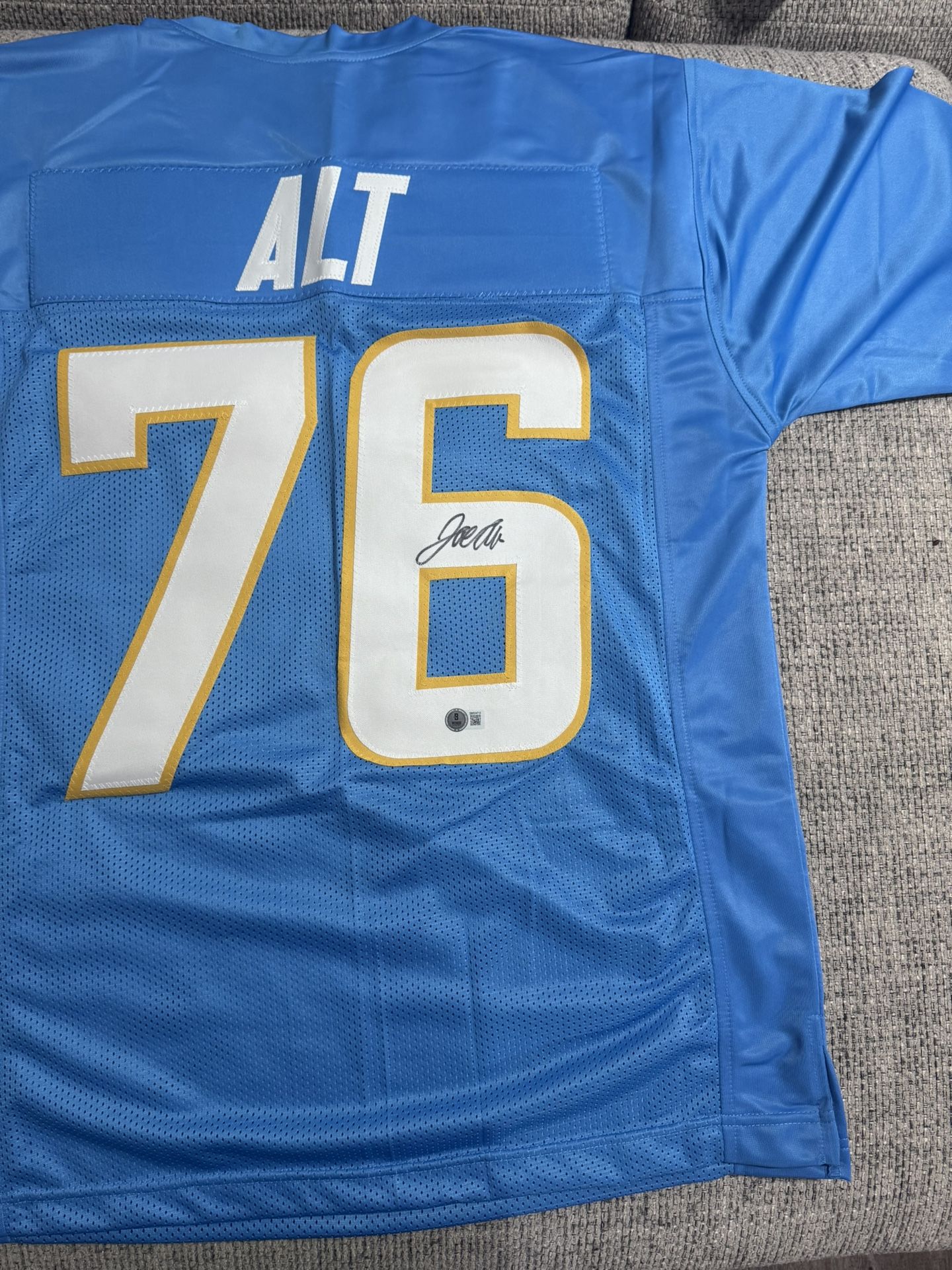 Joe Alt Signed Autograph Custom Jersey - BECKETT COA - LA Chargers