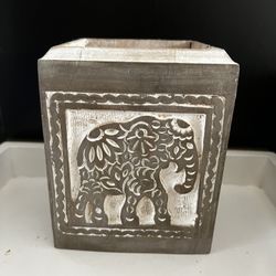 Light Wood Elephant Office Desk Accessories Decor Pencil Box Set