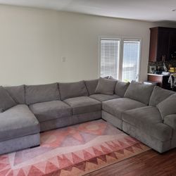 5-Pc. Fabric Chaise Sectional Sofa Couch 