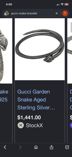 LOW PRICE MOVING- AUTH GU CCI RARE AGED  SILVER BRACELET