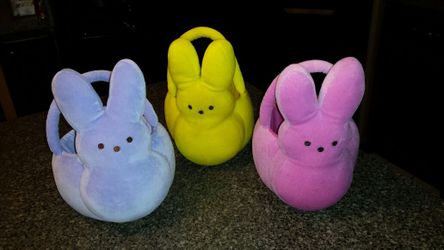 Plush rabbit baskets