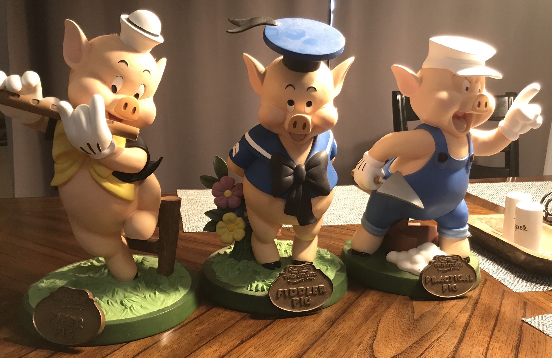 Disney 3 Little Pigs 75th Anniversary Statues