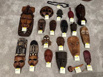 Hand carved Masks from West & Central Africa