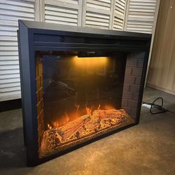 36'' Electric Fireplace Inserts, Recessed & Built in Wall Electric Fireplace Heater with Fire Crackling Sound, Adjustable Top Light & Flame Speed, Ove