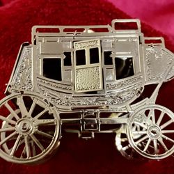 CARRIAGE GOLD BRASS CHRISTMAS ORNAMENT - Vintage - Made In USA ‼️ The ONLY 1 You Can find ‼️
