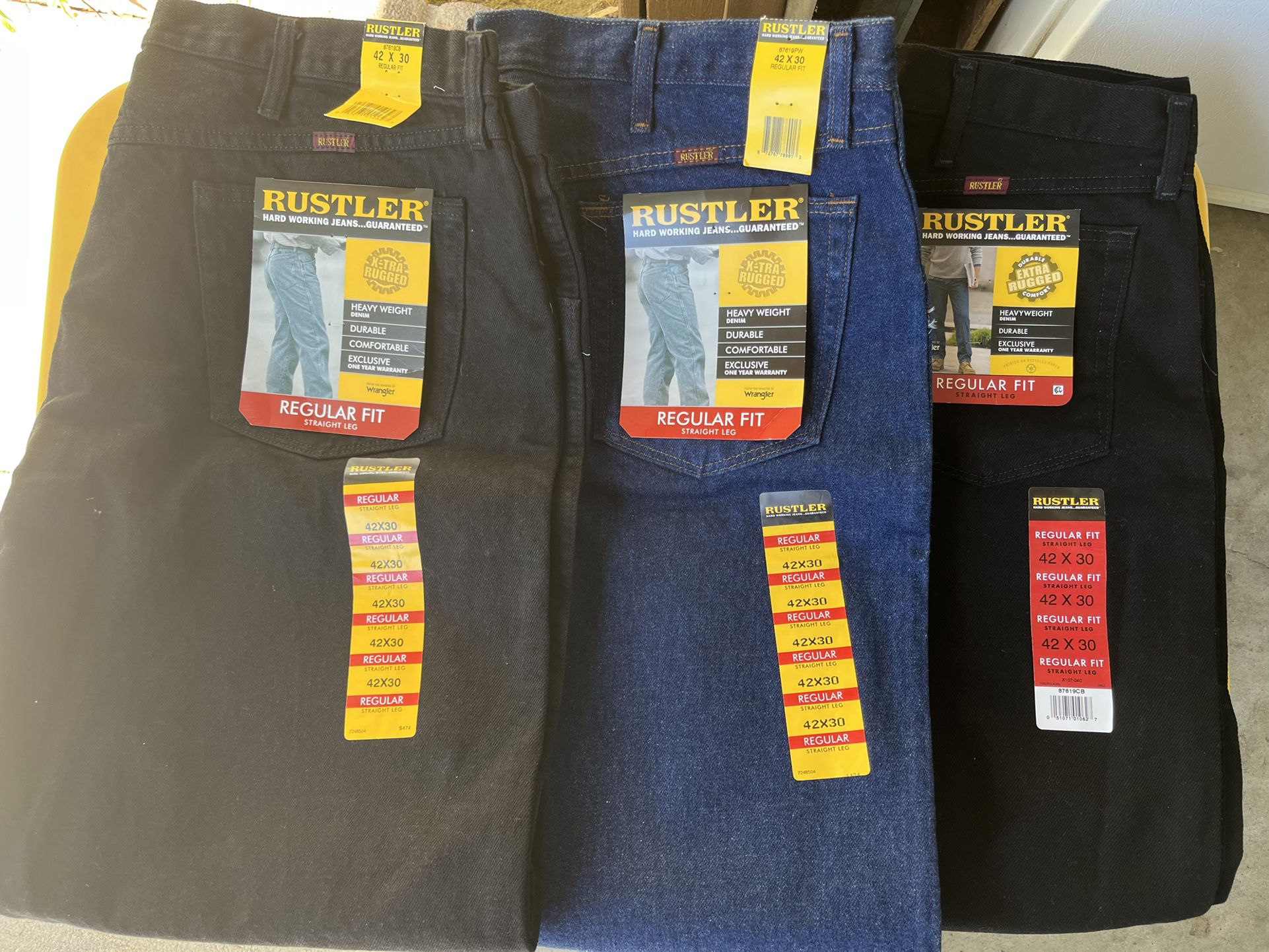 New Mens Rustler Jeans Size 42x30