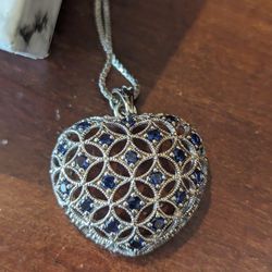 Sapphire Heart Necklace 