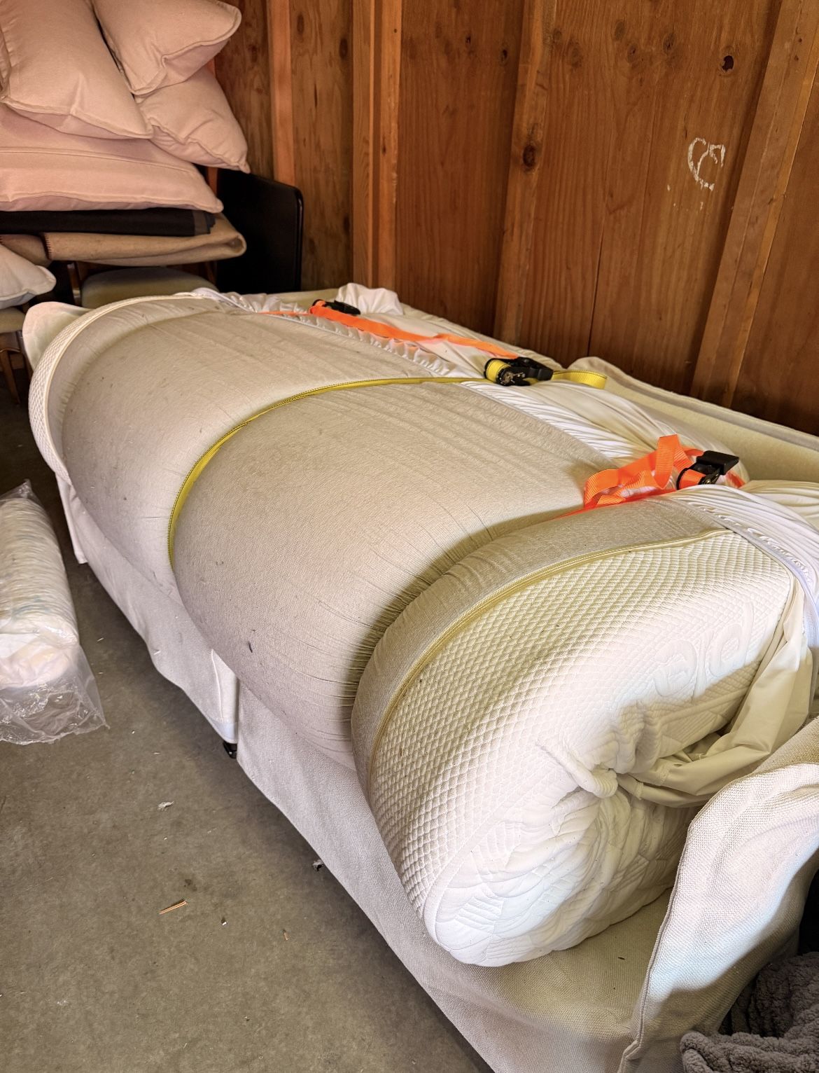 Queen mattress (purple brand) with frame