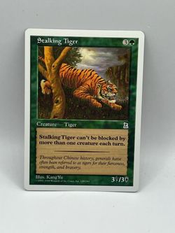 MTG Portal Three Kingdoms Stalking Tiger Creature Card