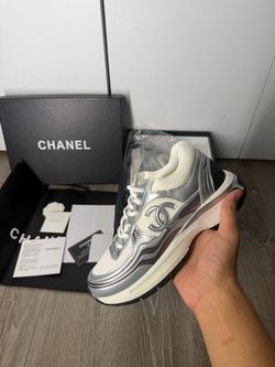 CC Logo Sneakers Silver White
