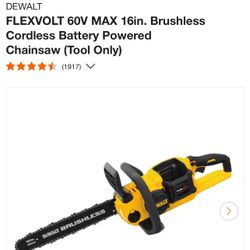 DEWALT FLEXVOLT 60V MAX 16in. Brushless Cordless Battery Powered Chainsaw (Tool Only)