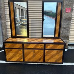 Vintage 12 drawers dresser with double mirror/tocador de 12 cajines con espejo doble 