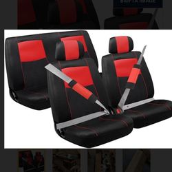 Pilot Automotive SC-3ion Orange Sport Mesh Seat Cover Kit 8 PC 