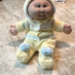 Vintage 1(contact info removed) Original Appalachian Artworks Bald, Brown eyes Doll With Outfit Collect, Ind.  