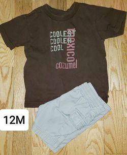 (2pc Set) Boys Size 12M T-shirt & Shorts!