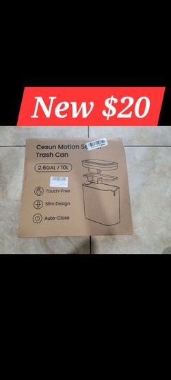 New 2.6 gal trash can touch free