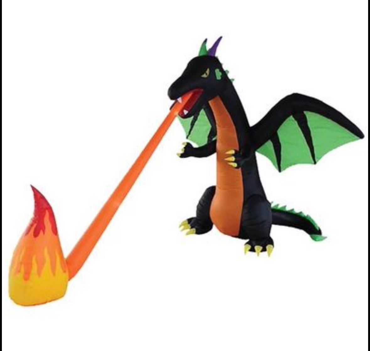 giant 13 foot fire breathing dragon front yard halloween inflatable