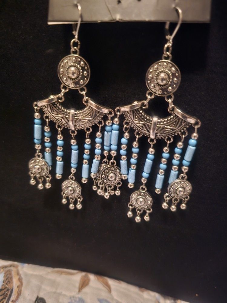 Turquoise, earrings.