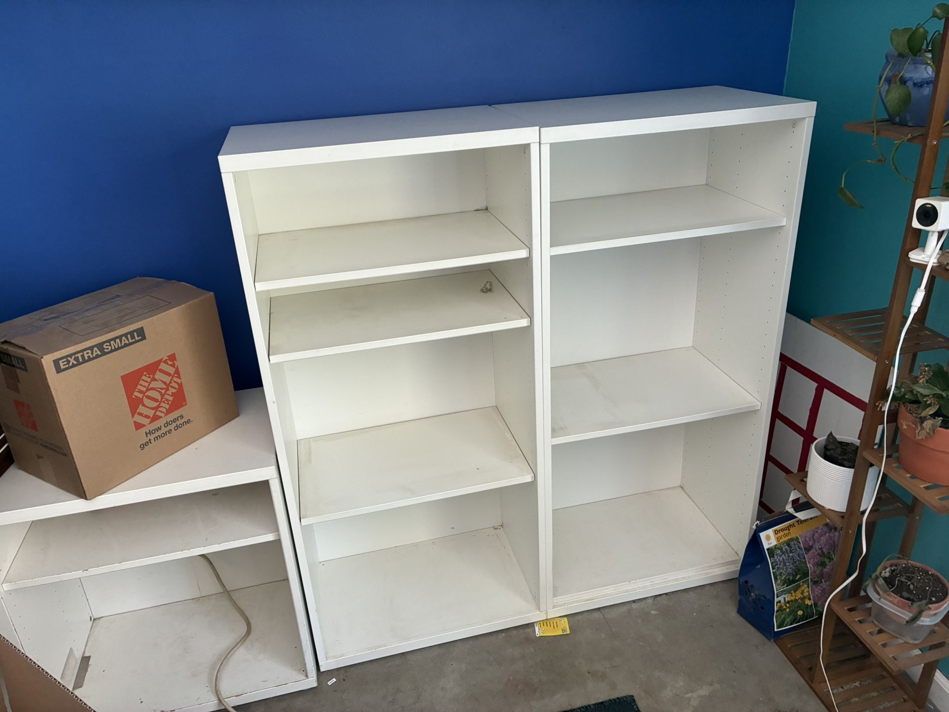 Four White Bookcases