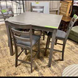 Bridson Gray Modern Counter Height Dinng Table And Bar Stools🤩 Kitchen/ Dınıng  Roo M✅ Brand  New 💥