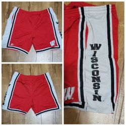 Vtg Starter Wisconsin Badgers Basketball Shorts NCAA